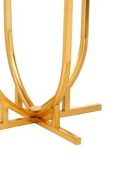 Orsina Curved Base Side Table, Decorative Settee Side Table, Sturdy Gold Finish Bedside Table, Metallic Small Table - thumbnail 4