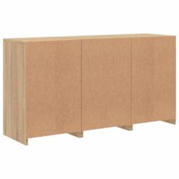 Berkfield Home Sideboard with LED Lights Sonoma Oak 123x37x67 cm in Natural - Size: 123 x 37 x 67 cm - thumbnail 8