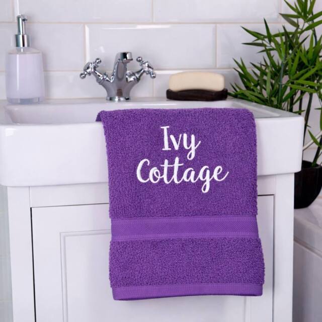 Duncan Stewart Personalised Luxury Cotton Hand Towel in Purple - image 1