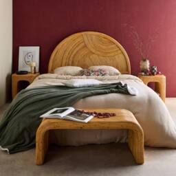 sweeek Natural rattan headboard in Beige - Size: Double - thumbnail 4
