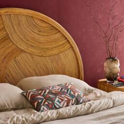 sweeek Natural rattan headboard in Beige - Size: Double