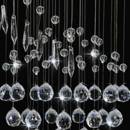 Berkfield Home Beautiful Ceiling Lamp with Crystal Beads Silver Spiral G9 - thumbnail 5