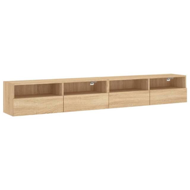 Berkfield Home TV Wall Cabinets 2 pcs Sonoma Oak 100x30x30 cm Engineered Wood in Light Tan - Size: 100 x 30 x 30 cm - image 1