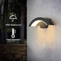 COMELY Outdoor Wall Lights, 24W Waterproof IP65 Black Wall Lights, 3000K - thumbnail 6