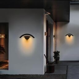 COMELY Outdoor Wall Lights, 24W Waterproof IP65 Black Wall Lights, 3000K - thumbnail 4