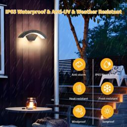 COMELY Outdoor Wall Lights, 24W Waterproof IP65 Black Wall Lights, 3000K - thumbnail 7