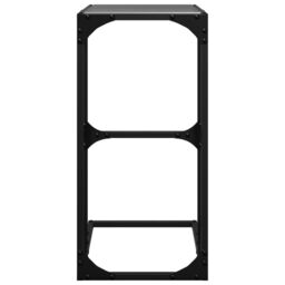 Berkfield Home Side Table with Black Glass 40x30x61.5 cm Steel - thumbnail 4