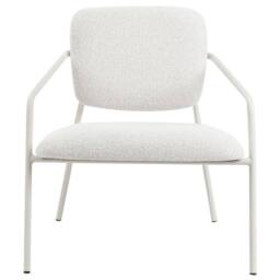Wyld and Coco Set of 2 Off-White Fabric Armchairs with Metal Legs in White - thumbnail 6