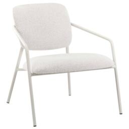 Wyld and Coco Set of 2 Off-White Fabric Armchairs with Metal Legs in White - thumbnail 5