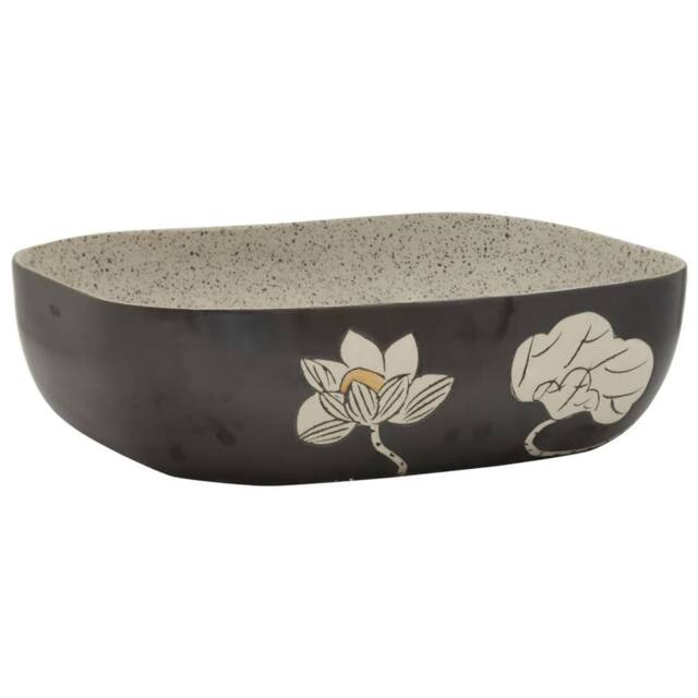 Berkfield Home Countertop Basin Grey & Black Rectangular 48x37.5x13.5 cm Ceramic - image 1