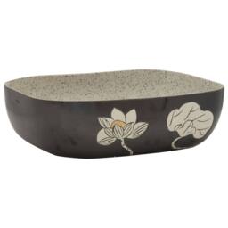 Berkfield Home Countertop Basin Grey & Black Rectangular 48x37.5x13.5 cm Ceramic - thumbnail 1