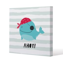 Benjamin Tate Design Ahoy Whale (Canvas Print) / 114 x 114 x 4cm in Natural - Size: 114 x 114 x 4 cm - thumbnail 1