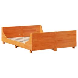 Berkfield Home Bed Frame without Mattress Wax Brown 140x200 cm Solid Wood Pine - thumbnail 5