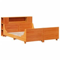 Berkfield Home Bed Frame without Mattress Wax Brown 140x200 cm Solid Wood Pine - thumbnail 3