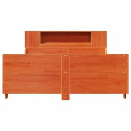 Berkfield Home Bed Frame without Mattress Wax Brown 140x200 cm Solid Wood Pine - thumbnail 4