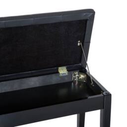 KORVIXA Faux Leather Piano Stool Black with Storage - Size: 0.6m2 - thumbnail 3