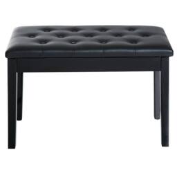 KORVIXA Faux Leather Piano Stool Black with Storage - Size: 0.6m2