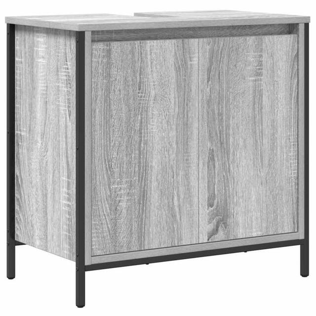 Berkfield Home Bathroom Basin Cabinet Grey Sonoma 60x34.5x60 cm - image 1