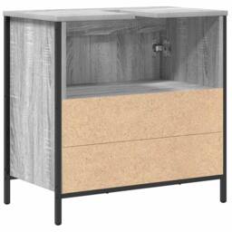 Berkfield Home Bathroom Basin Cabinet Grey Sonoma 60x34.5x60 cm - thumbnail 8
