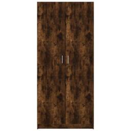 Berkfield Home Wardrobe Smoked Oak 80x50x180 cm Engineered Wood in Brown - Size: 80 x 50 x 180 cm - thumbnail 3