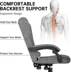 Gartistgo Ergonomic Fabric Executive Office Chair in Mid Grey - thumbnail 5