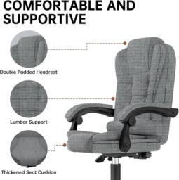 Gartistgo Ergonomic Fabric Executive Office Chair in Mid Grey - thumbnail 6