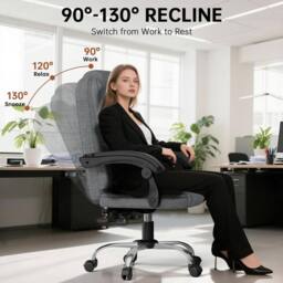 Gartistgo Ergonomic Fabric Executive Office Chair in Mid Grey - thumbnail 4