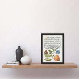 Artery8 Talewort Pea & Lantern Plant Calligraphy Framed Wall Art Print in White - Size: A4 - thumbnail 4