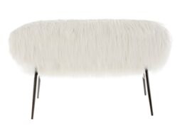 Orsina Soft Faux Sofa With Black Legs, Sleek Modern Sofa For Livingroom, Contemporary Design Two Seater Sofa in White - thumbnail 5