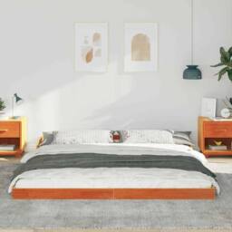Berkfield Home Modern Wax brown 200 x 200 cm Pine wood - thumbnail 4