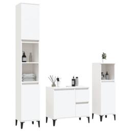 Berkfield Home 3 Piece Bathroom Cabinet Set White Engineered Wood - thumbnail 3