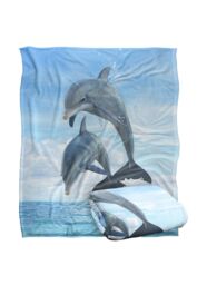 JQ Licensing Royce Mcclure Dolphin Jumpers Silky Touch Super Soft Throw Blanket 152 X 127 cm in White - thumbnail 2