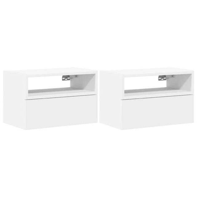 Berkfield Home Wall-mounted Bedside Cabinets 2 pcs White 45x26x28.5 cm - image 1