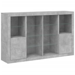 Berkfield Home Sideboards with LED Lights 3 pcs Concrete Grey Engineered Wood - thumbnail 5