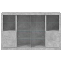 Berkfield Home Sideboards with LED Lights 3 pcs Concrete Grey Engineered Wood - thumbnail 6