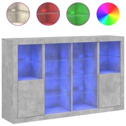 Berkfield Home Sideboards with LED Lights 3 pcs Concrete Grey Engineered Wood - thumbnail 2