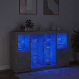 Berkfield Home Sideboards with LED Lights 3 pcs Concrete Grey Engineered Wood - thumbnail 3