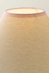 ValueLights Florie Natural Linen Small Tapered Lamp Shade with Scallop Pastel Trim in Pink - thumbnail 5