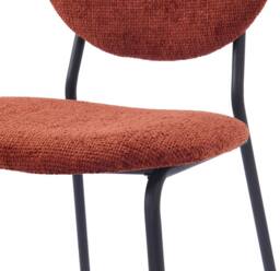 Nordlys Set of 2 Scandinavian Dining Chairs with Metal Buttoned Backrests in Red - thumbnail 6