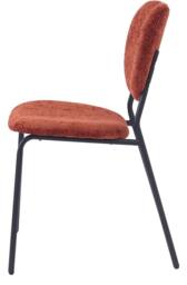 Nordlys Set of 2 Scandinavian Dining Chairs with Metal Buttoned Backrests in Red - thumbnail 8