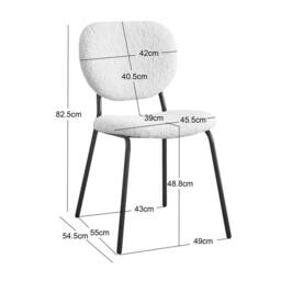 Nordlys Set of 2 Scandinavian Dining Chairs with Metal Buttoned Backrests in Red - thumbnail 5