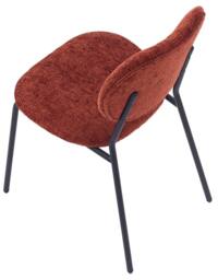 Nordlys Set of 2 Scandinavian Dining Chairs with Metal Buttoned Backrests in Red - thumbnail 7