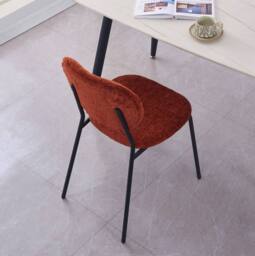Nordlys Set of 2 Scandinavian Dining Chairs with Metal Buttoned Backrests in Red - thumbnail 4