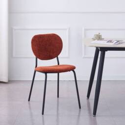 Nordlys Set of 2 Scandinavian Dining Chairs with Metal Buttoned Backrests in Red - thumbnail 2