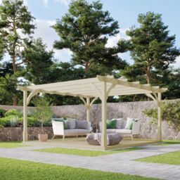 Rutland County Garden Furniture Ltd Premium Pergola & Decking Kit, Wood, L240 x W240 cm, Light Green - thumbnail 3