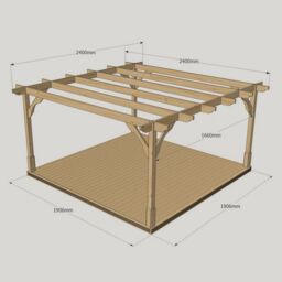 Rutland County Garden Furniture Ltd Premium Pergola & Decking Kit, Wood, L240 x W240 cm, Light Green - thumbnail 5