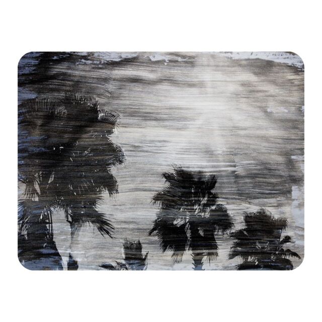 Benjamin Tate Design Silver & Black Palm Blanket in Natural - Size: 120 cm x 150 cm - image 1