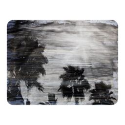 Benjamin Tate Design Silver & Black Palm Blanket in Natural - Size: 120 cm x 150 cm - thumbnail 1