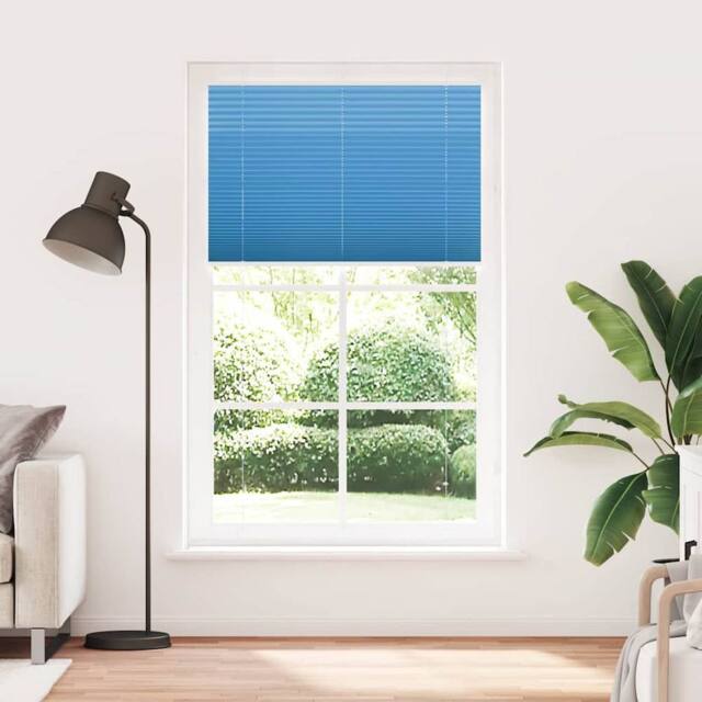 Berkfield Home Pleated Blind Blue 120x200 cm Fabric Width 119.4 cm Polyester - image 1