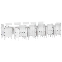 Berkfield Home 13 Piece Garden Dining Set with Cushions White Poly Rattan - thumbnail 2